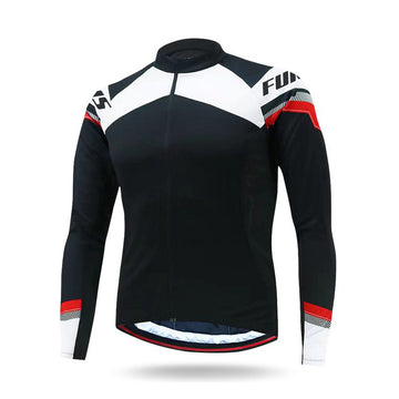 Langarm-Radtrikot mit Reißverschluss – atmungsaktives Material, schnell trocknendes Material & elastisch