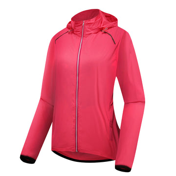 Damen Fahrradjacke – atmungsaktives Material, windabweisend & wasserabweisend, mit UV-geeignet