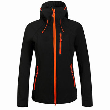 Damen Softshell Fahrradjacke – windabweisend, warm und wasserabweisend mit Kapuze