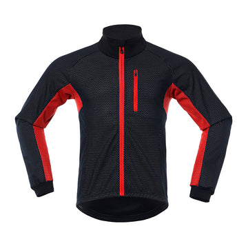 windabweisende & warme Fahrradjacke mit Stehkragen – Farbkontrast & Reflektierend