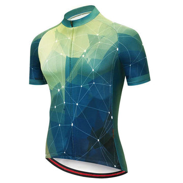 MTB Kurzarm-Trikot mit Reißverschluss – atmungsaktives Material & Schnell trocknend mit geometrischem Muster