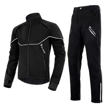 MTB Softshell Thermo Radjacke & Radhose Set – windabweisend, Warm, Wasserabweisend