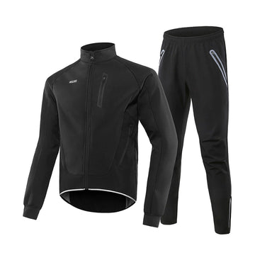 MTB Softshell Fahrradjacke & Thermo Radhose Set – windabweisend, Warm & atmungsaktives Material