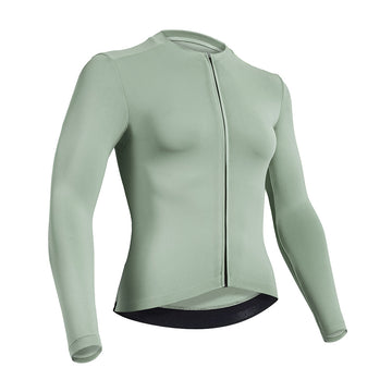 Damen Langarm-Radtrikot – atmungsaktives Material, schnell trocknendes Material & elastisch mit Rückentaschen