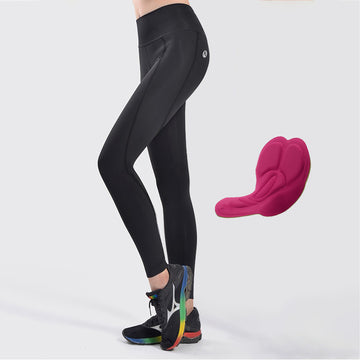 Damen Radhose lang – atmungsaktives Material, elastisch & mit Sitzpolster