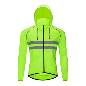 wasserabweisende & atmungsaktives Materiale Fahrrad-Windjacke mit Rückentasche – reflektierend & windabweisend