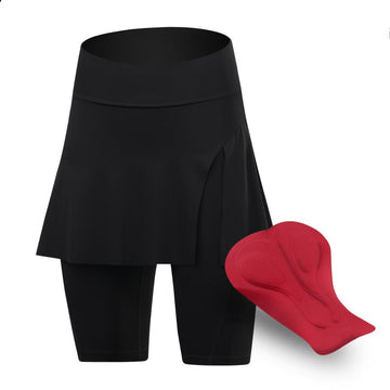 Damen Radsport Skort mit Sitzpolster – atmungsaktives Material, schnell trocknendes Material & bequeme Passform