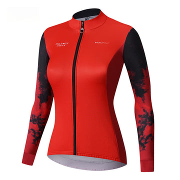 Damen Winter-Radtrikot – windabweisend, warm & atmungsaktives Material mit Rückentaschen